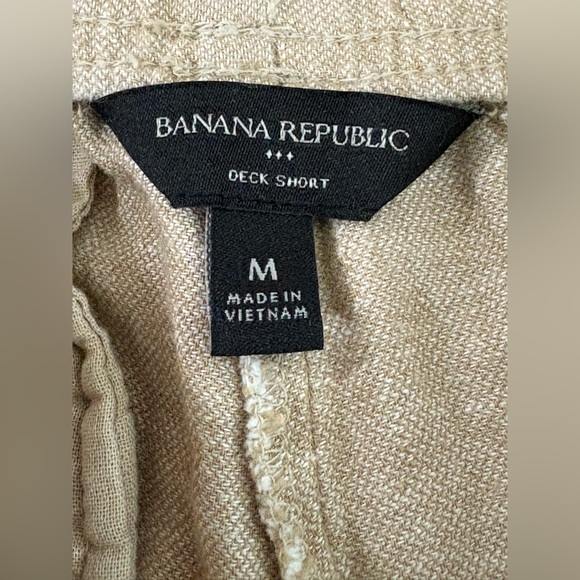 Banana Republic Deck Linen Blend Drawstring Tan Women Shorts Size Medium - Picture 6 of 7